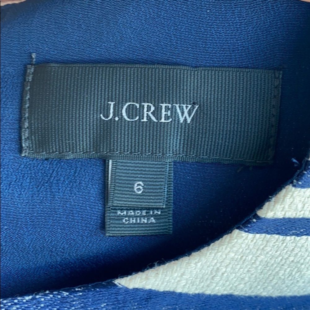 J. Crew scalloped shift dress blue and cream sz 6 eyelet sleeveless Mini - Picture 6 of 8